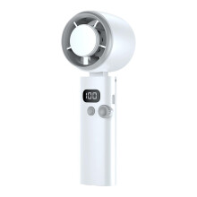 Portable Handheld Fan with LCD Speed Display, 100Speed Control, USB Rechargeable, Cold Compress, Gray Purple