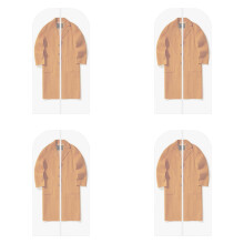 Lot de 4 housses à vêtements transparentes suspendues – Anti-poussière et anti-mites pour costumes, robes, pulls, placards et voyages –