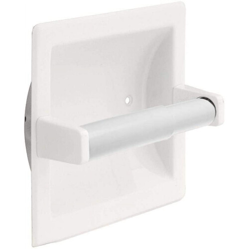 2-pack - Witte toiletpapierhouder met veermechanisme 2