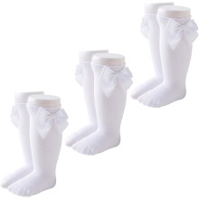 Baby Girls Knee High Socks Cotton Uniform Socks Tube Ruffled Stockings Newborn Infant Toddler