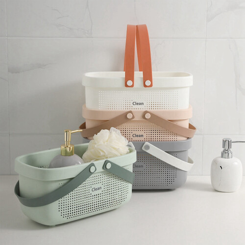 Plastic Storage Basket, Handheld Organizer Caddy, Large Mesh Bin, Hanging Shower Tote, Portable Bathroom & Kitchen Organizer 2