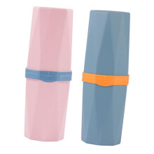 2pcs Travel Toothbrush Case and Holder for Adults and Kids, Plastic Storage Box with Lid
