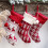 Meias de Natal de tricô, 40 cm (16 polegadas), com estampa de flocos de neve, renas e bonecos de neve, perfeitas para decorar presentes, doces e 4