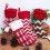 Meias de Natal de tricô, 40 cm (16 polegadas), com estampa de flocos de neve, renas e bonecos de neve, perfeitas para decorar presentes, doces e 5