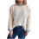 Women's Beige Long-Sleeve Quarter-Zip Pullover Sweater 3