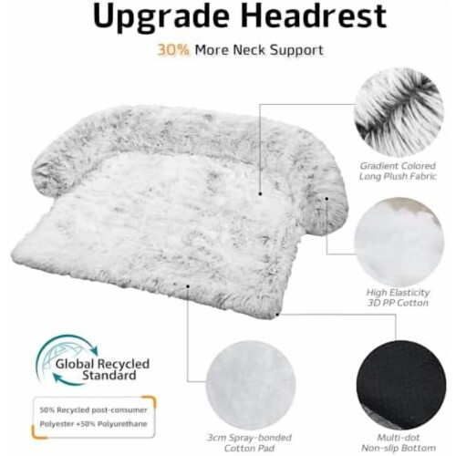 Rustgevend pluche hondenbed met afneembare hoes – Groot 1