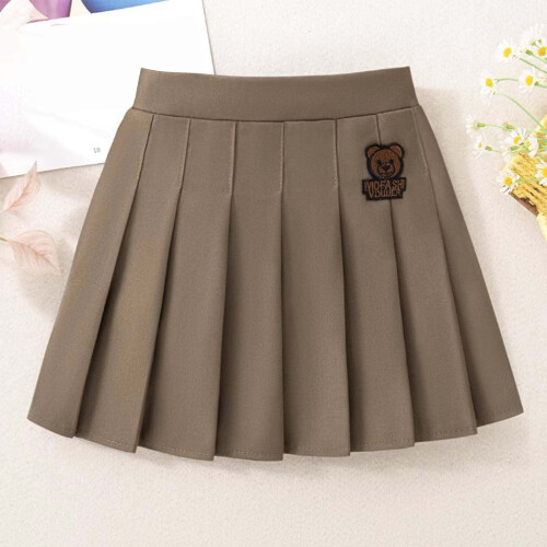 Saia de uniforme infantil com pregas Ponte e shorts, preta. 1