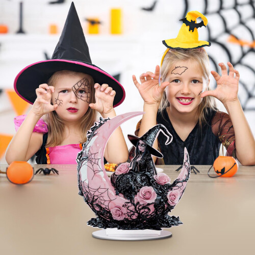 Στολίδια για το Halloween από τρομακτικό υλικό, Black Witch2D Acrylic Decor – Γοτθικό 1