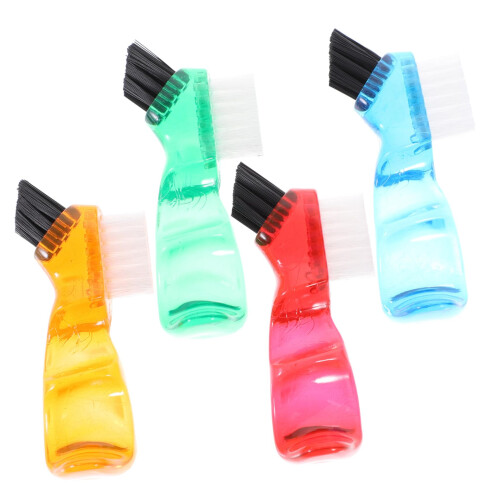 4pcs Dual Head Denture Brush for False Teeth Cleaning Compact Travel Size