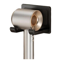 Aluminum Adhesive Wall Mounted Hair Dryer Holder for Bathroom with Secure Adjustable Space Saving Design
