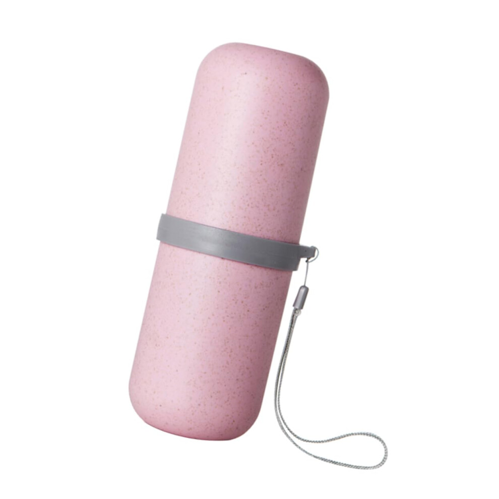 Travel Toothbrush Case with Compact Capsule Design and Dual Wash Cup Set for Bathroom and Travel