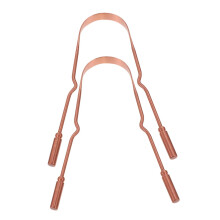 Copper Tongue Scraper 2 Pack with Ergonomic Comfort Grip for Fresh Breath and Gentle Daily Cleaning