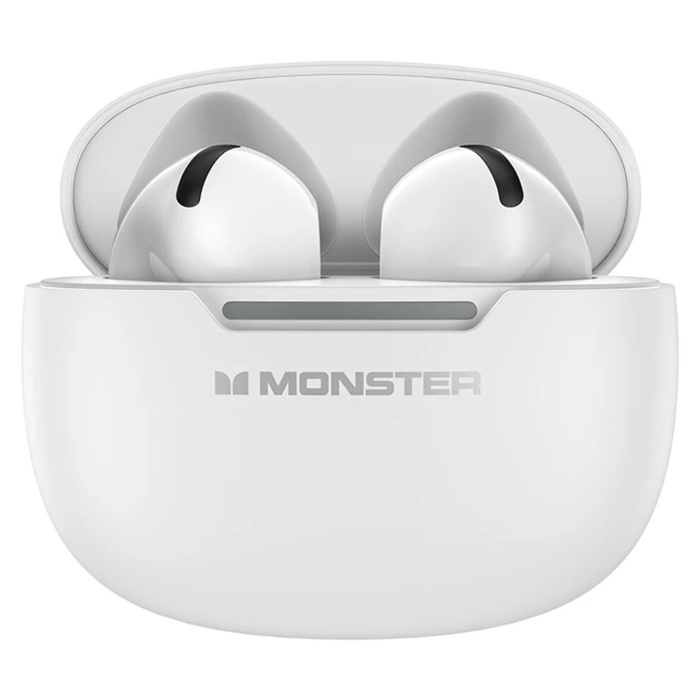 Monster N-Lite208 Wireless Earbuds, Bt 5.4, 5H Play, Waterproof, /Skin Black/White 3671384088129