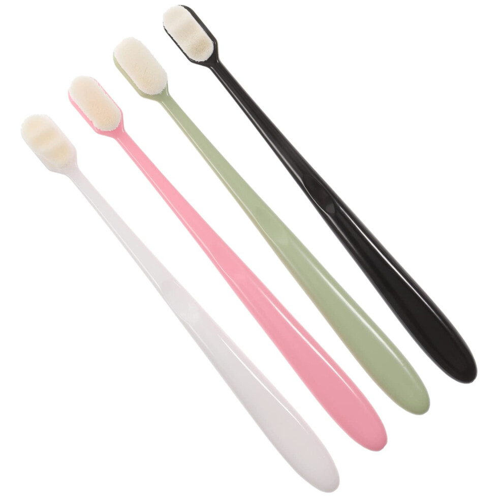 4Pcs Soft Travel Toothbrush for Adults, Foldable Compact Design with Comfortable Bristles