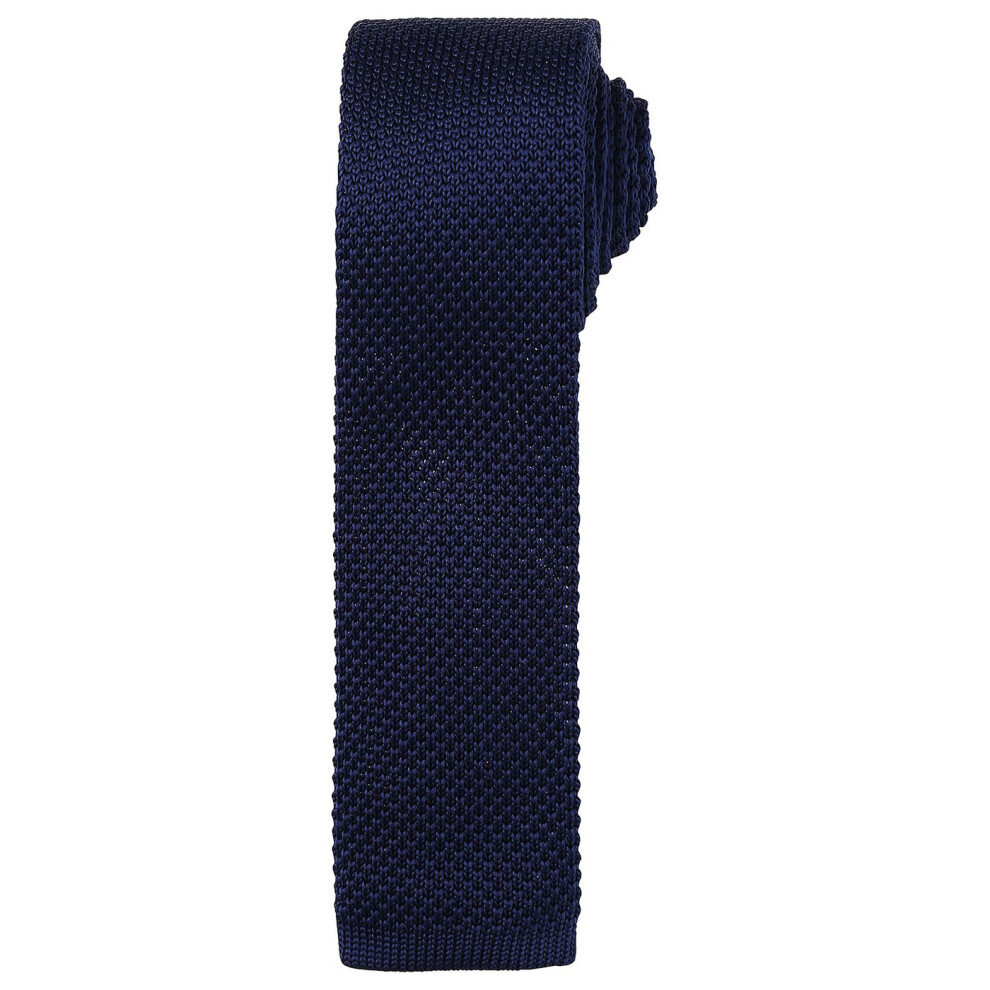 Premier (One Size, Navy) Unisex Adult Slim Knitted Tie Blue,Multicoloured