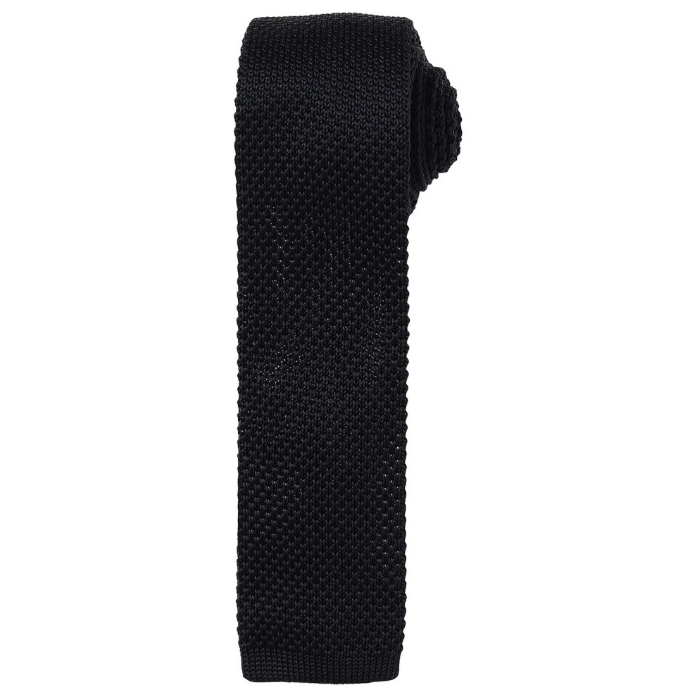 Premier Unisex Black Adult Slim Knitted Tie - One Size - Image 3