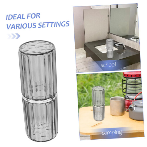 Travel Toothbrush Case Cup with Secure Closure, Compact Organizer for Toothbrush and Toothpaste 2