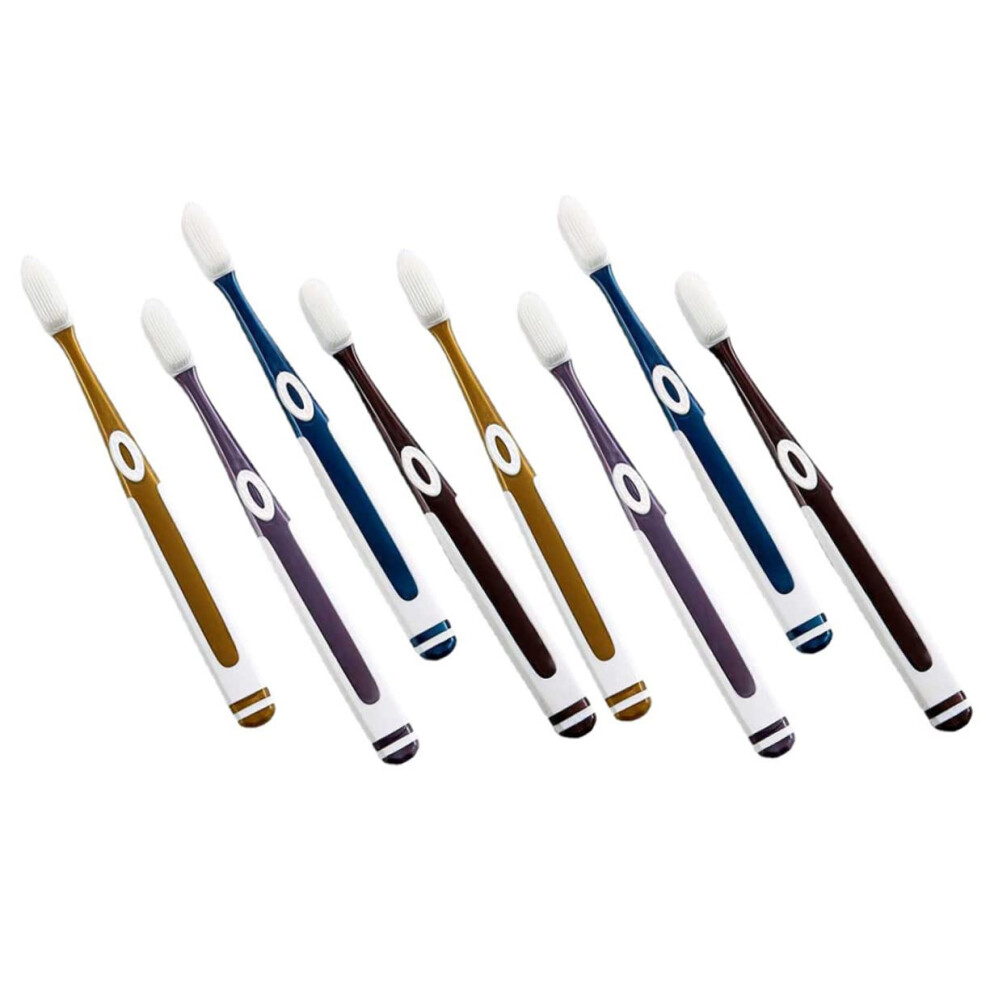 Soft Bristle Travel Toothbrush for Adults 8 Pack, Compact Ergonomic Design for Home and Trips