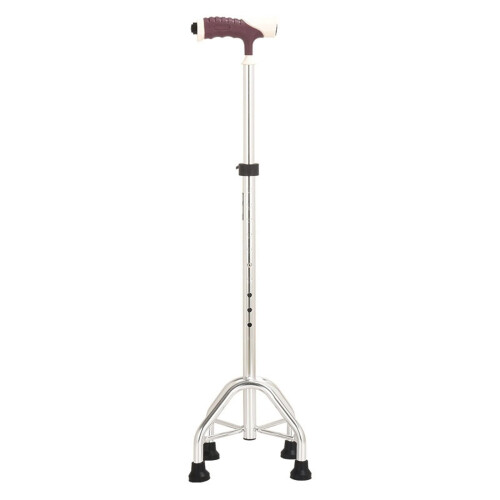 Adjustable Height Folding Walking Cane with Stable AntiSlip Base, Lightweight Crutch, Red