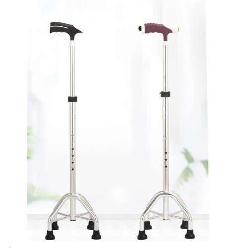 Adjustable Height Folding Walking Cane with Stable AntiSlip Base, Lightweight Crutch, Red 1