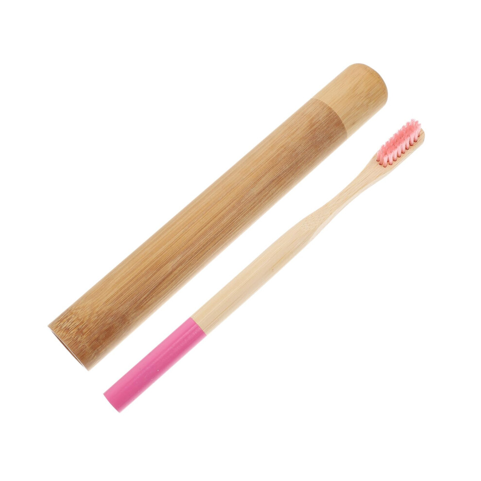 Bamboo Travel Toothbrush Set with Protective Tube, Ergonomic Grip, Compact for Home and Trip