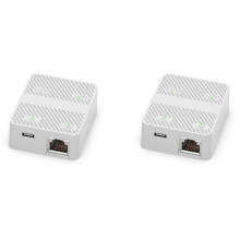 2X 2 Port Gigabit Network RJ45 Network Splitter Cable Extender 1000mbps Selector Adapter 1 in 2 Out White