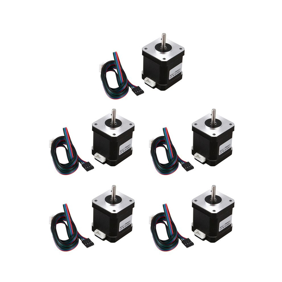 5Pcs Nema 17 Stepper Motor 48Mm Nema17 Motor 42Bygh 2A 4-Lead ( 17Hs8401 ) Motor 1M Cable For 3D Printer Cnc Motor 4712073497736
