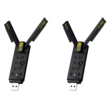 2X WiFi7 6500Mbps USB Adapter BE6500 2.4G&5.8G&6GHz Wireless Network Card 802.11be Free-Drive WiFi Adapter for Win 10/11