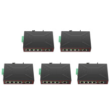 5X 5 100M Industrieller Netzwerk- RJ45-Hub Internet-Splitter RJ45- Plug-And--Erweiterungsschalter mit DIN-Schiene