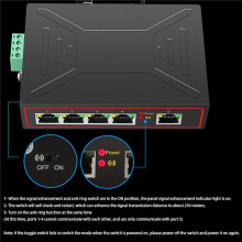 5X 5 100M Industrial Network RJ45 Hub Internet Splitter RJ45 Plug and