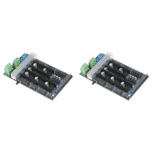 2X Ramps 1.6 Control Board, 3D Printer Controller, 4-Layer Control Panel Board with Heatsink Expansion Mainboard