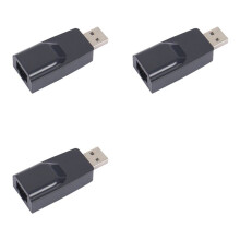 3X Adaptador USB A Ethernet LAN RJ45, Tarjeta de Red USB 2.0 de 100 Mbps para PC, Portátil, Decodificador DVB, Sin Unidad, Color Negro
