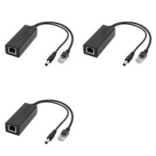 3X 48V to 5V POE Splitter Adapter Active Adaptive Separator Isolated Injector 5.5x2.1mm Port for 100M Camera