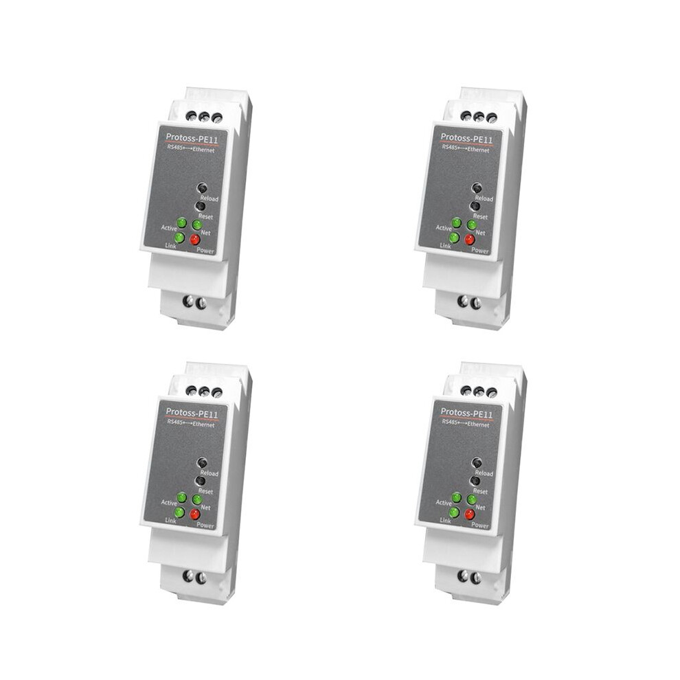 4X Din-Rail Serial Port Rs485 To Ethernet Converter Server Protoss Mqtt Pe11-H Support Modbus Tcp Rtu 4712540112476