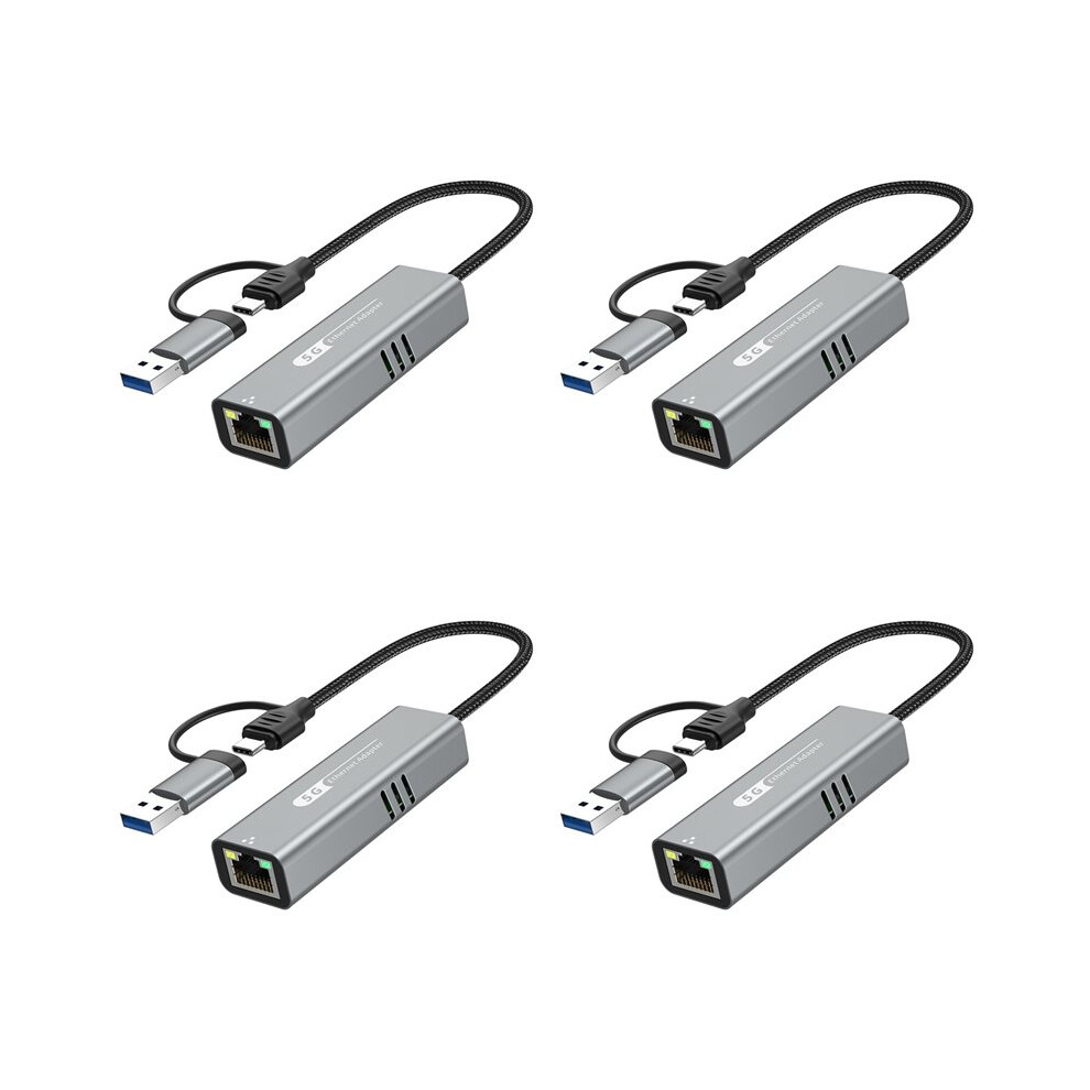 4X Usb 3.2 To 5Gbps Ethernet Adapter Rtl8157 5000Mbps Rj45 Network Converter For Laptop Support 5G,2.5G,1G,100Mbps 6032322657215