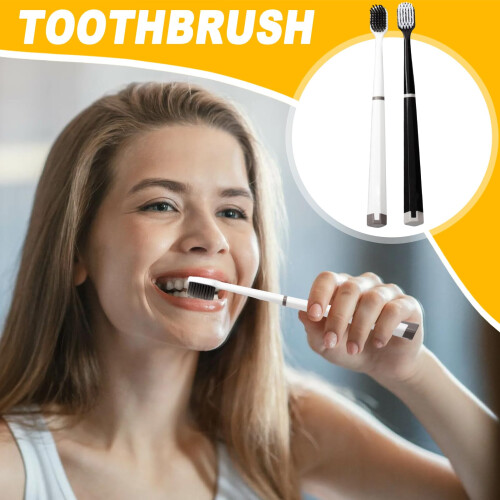 Soft Bristle Manual Toothbrush for Sensitive Teeth, Wide Head Deep Cleaning, Ergonomic Handle 1