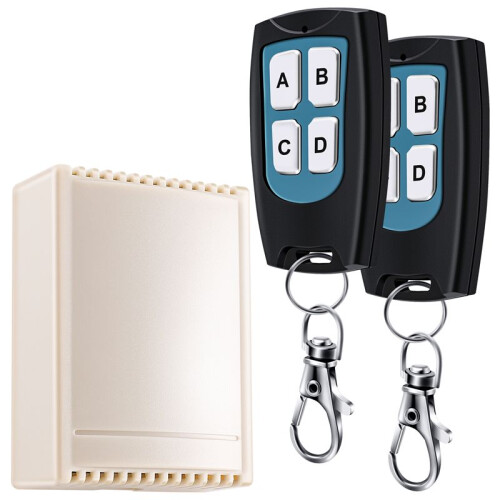 12V 4 Channel 200M Wireless RF Remote Control  2 Transmitter + Receiver
