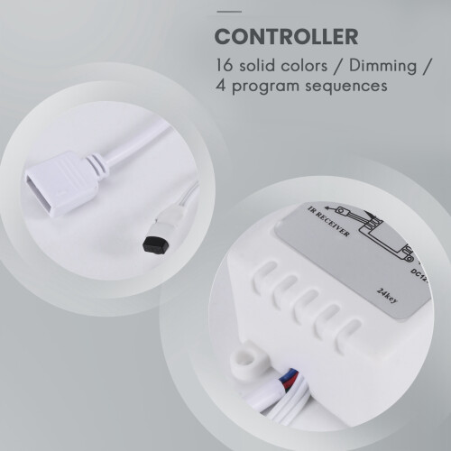 LED RGB Controller Control IR FB 24 keys white 12V