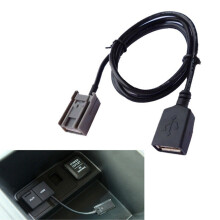 1 Pcs Car Aux USB Cable Adapter Female Port Extension Wire & 4 Pcs Brake Clutch Pedal Stopper Pad