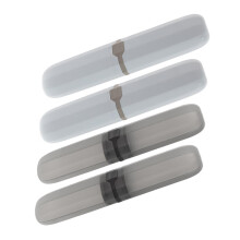 Toothbrush Travel Case Set of 4 Durable Plastic Holders with Lid for School Camping and Daily Use