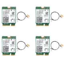 4X 9560NGW WiFi Card+Antenna 1730Mbps Wireless AC 9560 Dual Band 2.4G+5G BT 5.0 802.11Ac M.2 CNVI 9560NGW Adapter