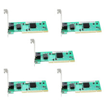 5X 82540 1000Mbps Gigabit PCI-Netwerkkaartadapter Schijfloze RJ45-Poort 1G Pci Lan-Kaart Ethernet voor Pc met Koellichaam
