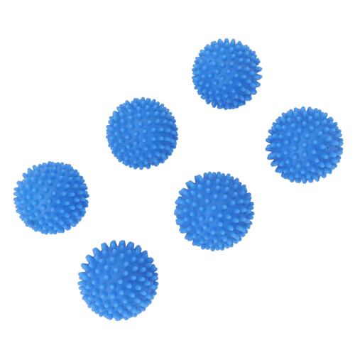 Wäschetrocknerbälle aus Silikon 6 Stück blau