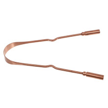 Pure Copper Tongue Scraper for Fresh Breath Care with Ergonomic Grip and Compact Travel Size