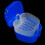 Denture Case with Dual Function Design, Compact Travel Denture Bath Box, Secure Snap Lock, Dark Blue 3