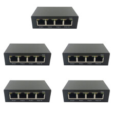 5X 4 Port Gigabit POE Extender 100/1000M Network Extender IEEE802.3Af/At Plug& for PoE NVR IP Camera