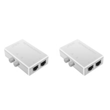 2X RJ45 Network 2 Port LAN Ethernet Network Box Switcher RJ45 Splitter Dual 2 Way Port Manual Sharing