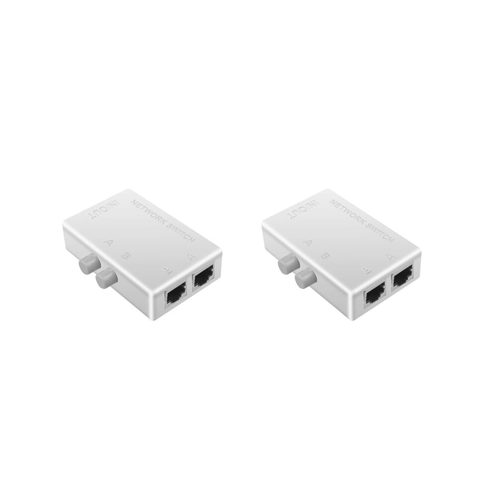 2X Rj45 Network 2 Port Lan Ethernet Network Box Switcher Rj45 Splitter Dual 2 Way Port Manual Sharing 6032538097751