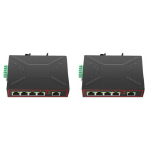 2X 5 100M Industrial Network RJ45 Hub Internet Splitter RJ45 Plug & DIN Rail Type Enhance