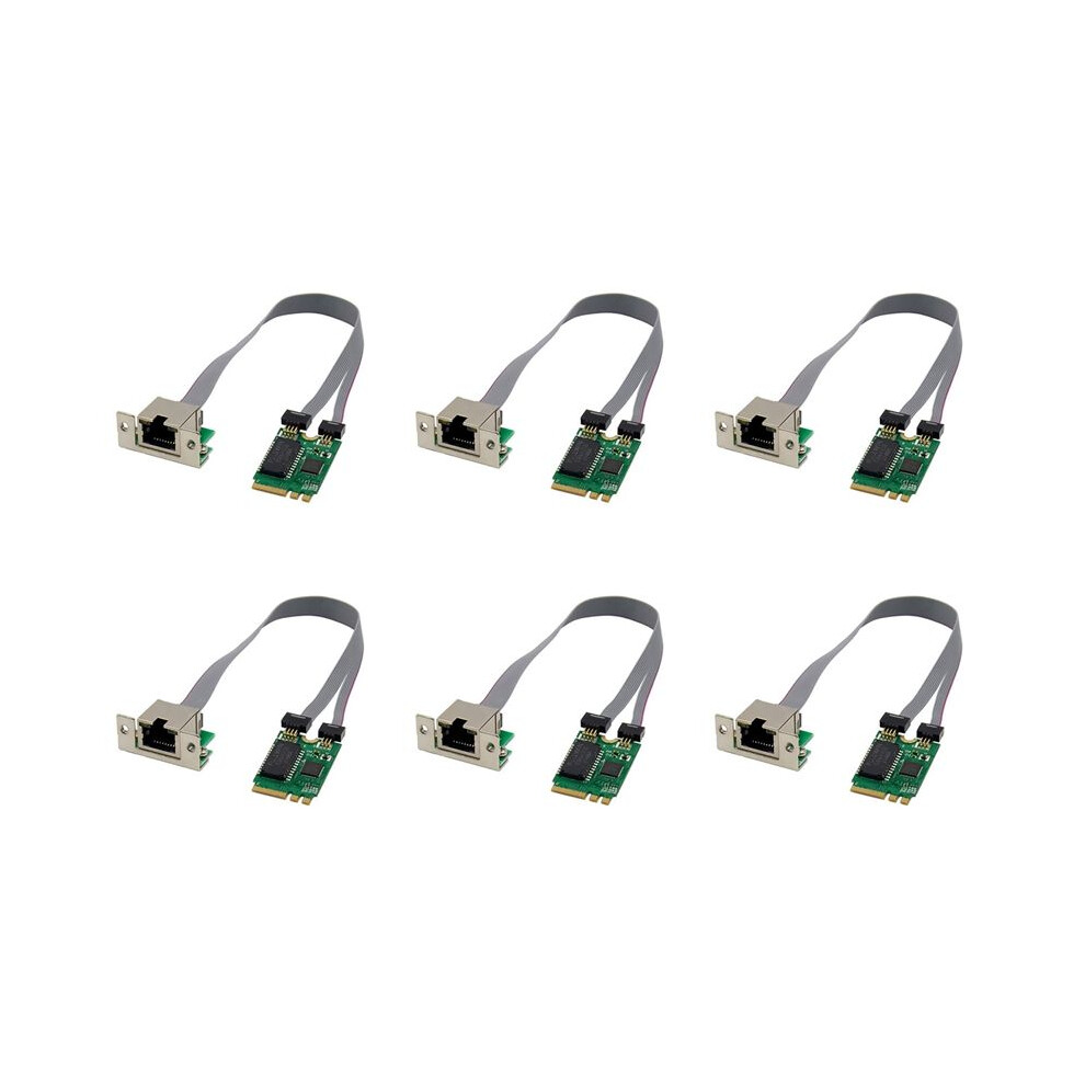 6X Pcie Network Card M.2 A+E To Rtl8111f Gigabit Ethernet Card Single Port Rj45 Ethernet Network Card 4713236245324